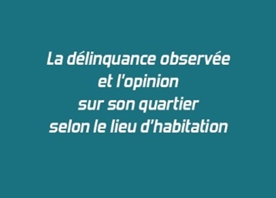 Publication de la Note n°49 sur la délinquance observée et l'opinion sur son quartier