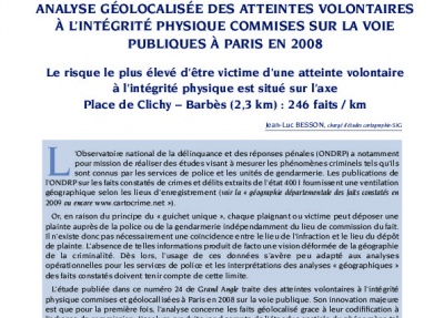 Analyse géolocalisée des atteintes volontaires à l'intégrité physique