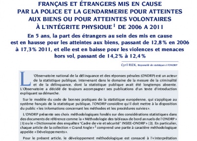 Français et étrangers mis en cause par la police et la gendarmerie pour atteintes aux biens