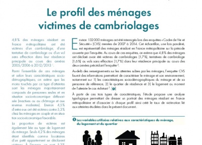 Le profil des ménages victimes de cambriolages