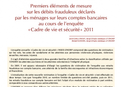 Premiers éléments de mesure sur les débits frauduleux déclarés par les ménages sur leurs comptes bancaires