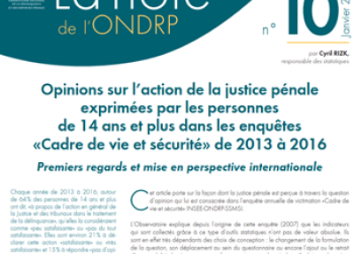 Opinions sur l'action de la justice pénale exprimées par les personnes de 14 ans et plus