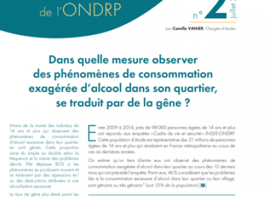 Dans quelle mesure observer des phénomènes de consommation exagérée d'alcool dans son quartier, se traduit par de la gêne ?