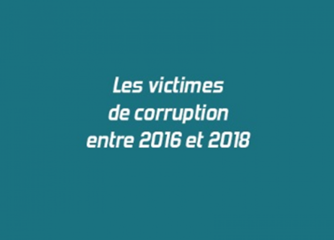 Les victimes de corruption entre 2016 et 2018