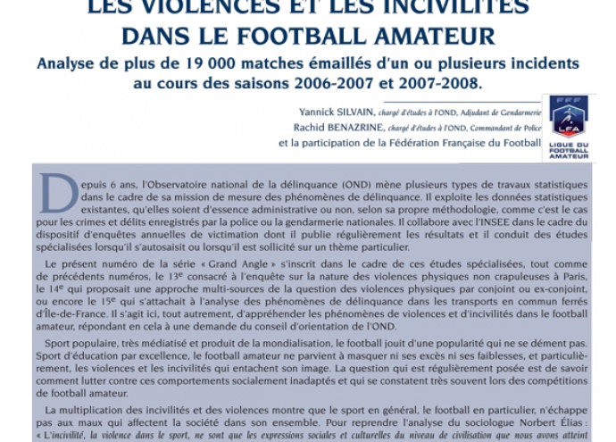 Les violences et les incivilités dans le football amateur